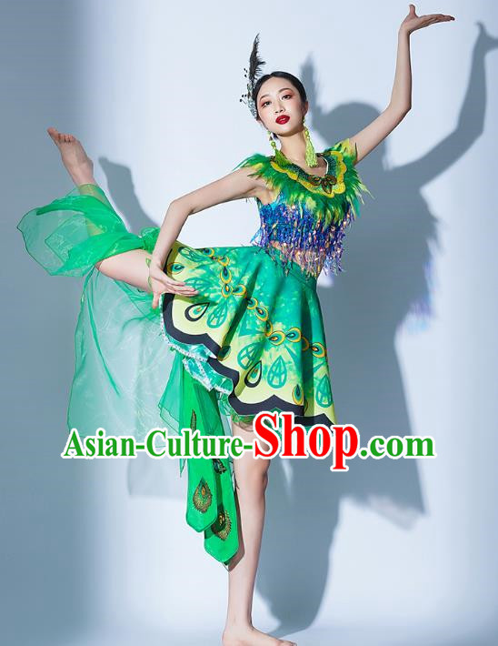 Green Parade Performance Costumes Women Group Performance Costumes Opening Dance Song Dance Performance Costume Female Tutu Skirt