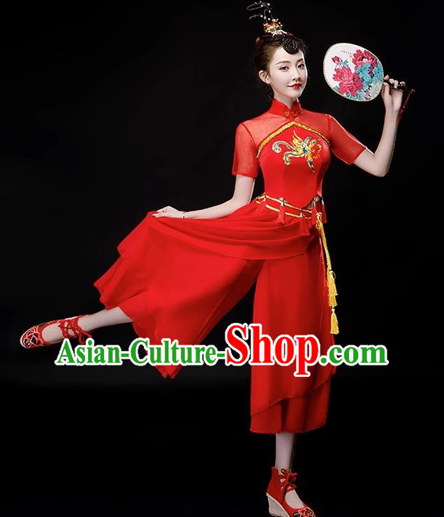 Drumming Costumes Square Dance Costumes Jiaozhou Yangko Dance Costumes Waist Drum Costumes Chinese Style Classical Dance Costumes