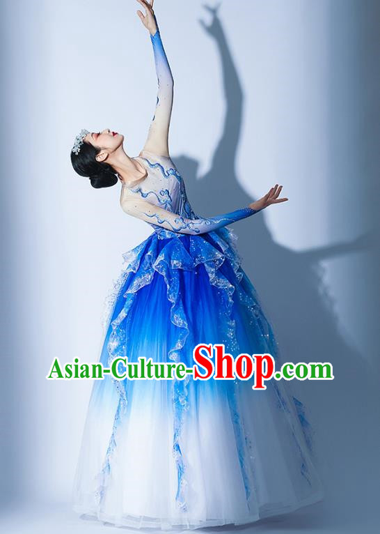 Opening Dance Big Swing Skirt Costumes Chorus Recitation Accompaniment Dance Costume Ballroom Dance Big Swing Skirt Dress