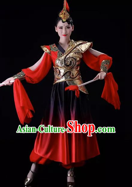 Drumming Performance Costumes Female Gongs And Drums Team Opening Dance Performance Costumes Atmospheric Majestic Gongs And Drums Water Drums Chinese Style