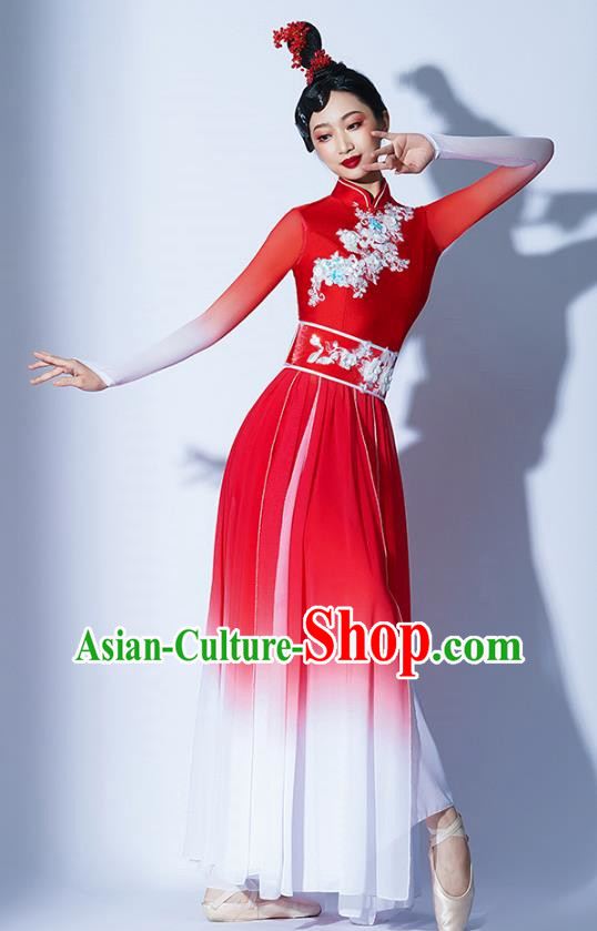 Classical Dance Jiaozhou Yangko Performance Costume Mangzhong Ancient Style Dance Clothing Practice Clothing Umbrella Dance Performance