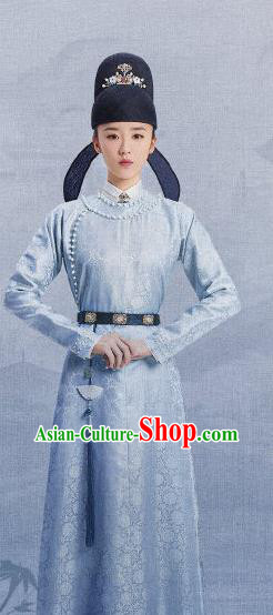 China Ancient Ming Dynasty Female Official Costumes Romantic Drama My Sassy Princess Xu Shijin Clothing and Headwear Complete Set