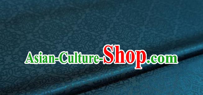 Peacock Blue Chinese Classical Lucky Clouds Pattern Material Traditional Design Brocade Fabric Ancient Hanfu Cloth