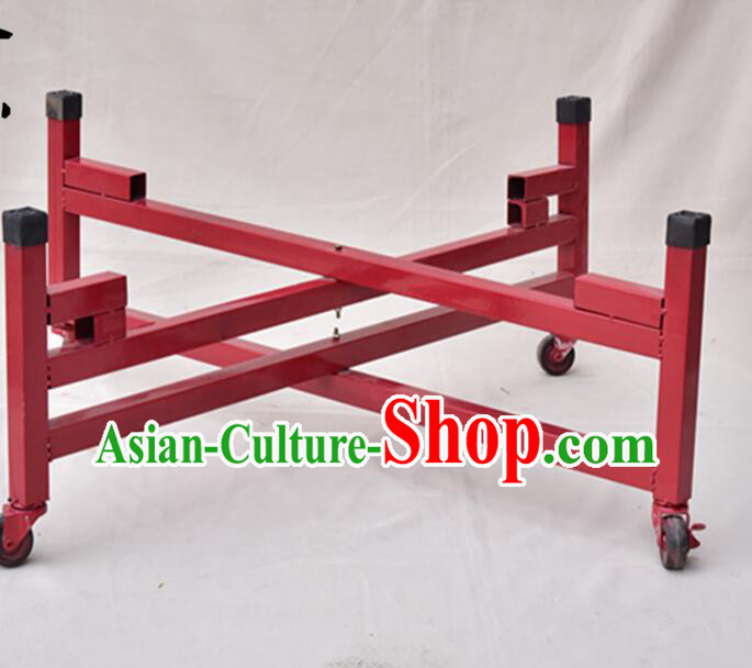 Traditional Handmade Wooden Drum Cart Chinese Lion Drum Stand