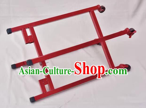 Traditional Handmade Wooden Drum Cart Chinese Lion Drum Stand