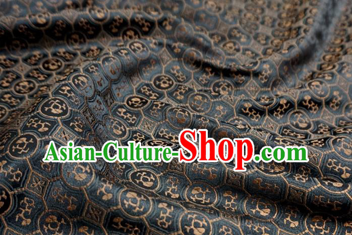 Black China Traditional Song Dynasty Design Brocade Fabric Hanfu Cloth Classical Brown Pattern Material