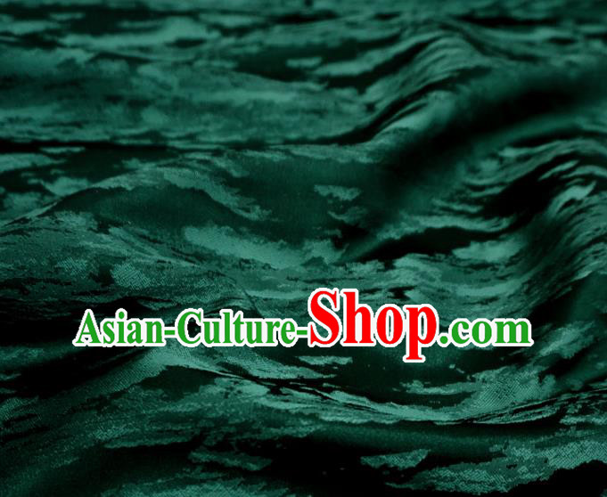 Dark Green China Ancient Costume Cloth Classical Pattern Material Traditional Hanfu Design Brocade Fabric