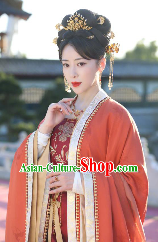 China Romantic Drama New Life Begins Court Mistress Zhao Fangru Red Dresses Ancient Princess Consort Costumes