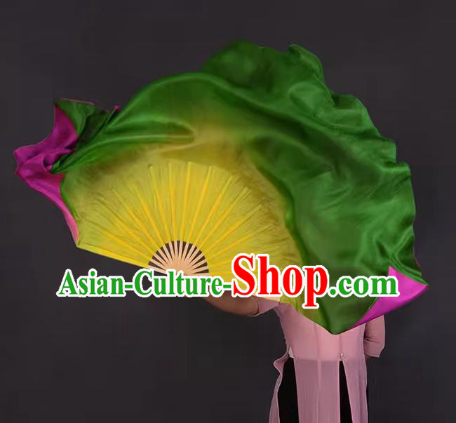 China Handmade Pure Silk Fan Classical Dance Fan Lotus Dance Double Sides Fan