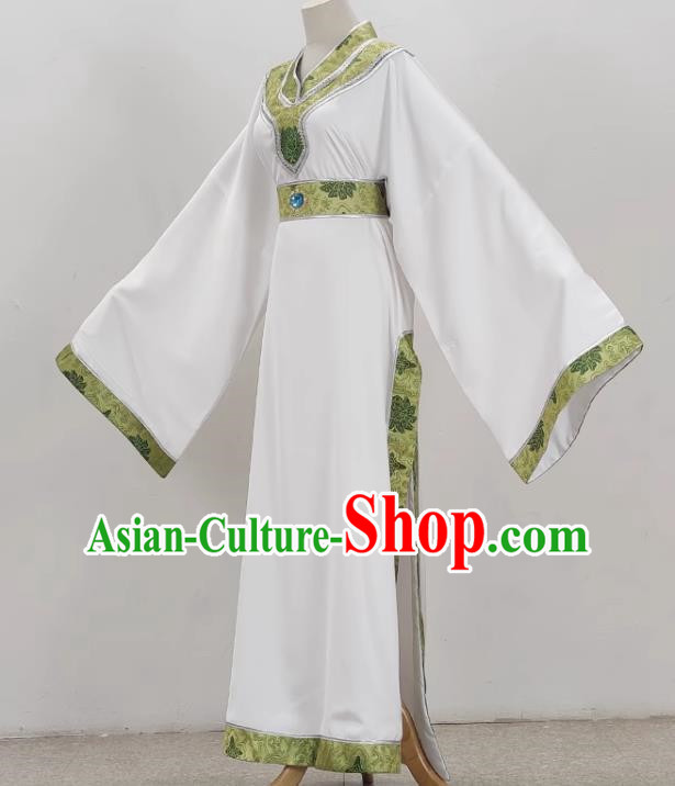 Drama White Niche Round Neck Plain Jacket Ancient Costume Film And Television Shaoxing Opera Huangmei Opera Performance Costume