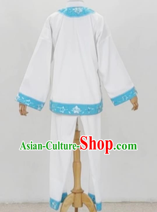 White Opera Village Girl Costume Ancient Costume Yue Opera Huangmei Opera Performance Costume Folk Girl Costume