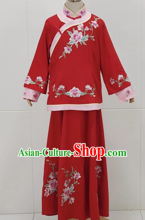 Red Drama Lantern Costumes Costumes Huangmei Opera Costumes Couple Lantern Costumes Women Costumes