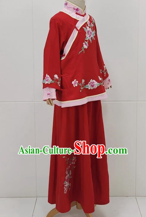 Red Drama Lantern Costumes Costumes Huangmei Opera Costumes Couple Lantern Costumes Women Costumes