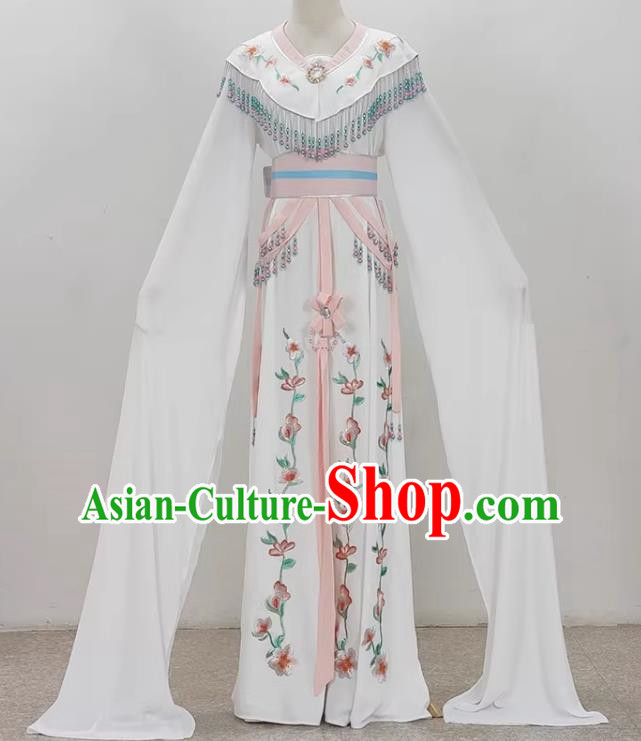 White Yue Opera Hua Dan Costume Costumes Miss Costumes Opera Stage Performance Costumes