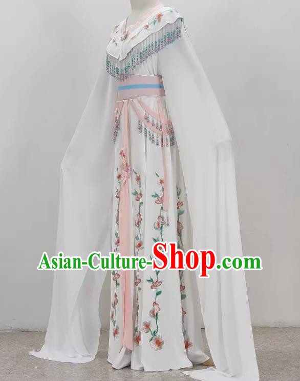 White Yue Opera Hua Dan Costume Costumes Miss Costumes Opera Stage Performance Costumes