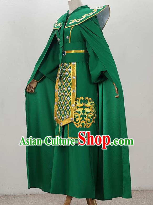 Green Yue Opera Soldier Clothes Embroidered Costumes Drama Cantonese Opera Qiong Opera Huangmei Opera Costumes