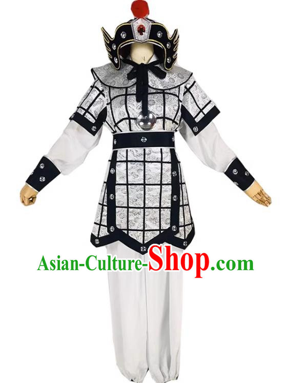 Black Drama Soldier Clothes Costumes Yue Opera Huangmei Opera Costumes Qiong Opera Opera Male Soldiers Martial Arts Clothes