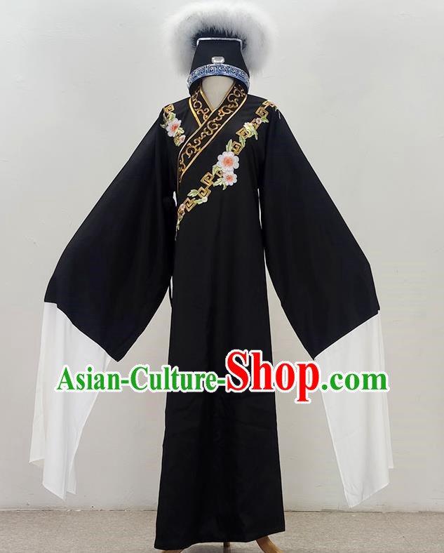 Black Inclined Collar Xu Xian Xiaosheng Embroidered Costume Drama Opera Yue Opera Huangmei Opera Qiong Opera Costume Dance Performance Costume