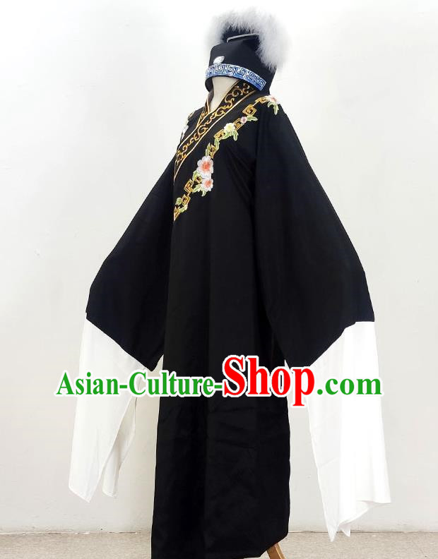 Black Inclined Collar Xu Xian Xiaosheng Embroidered Costume Drama Opera Yue Opera Huangmei Opera Qiong Opera Costume Dance Performance Costume