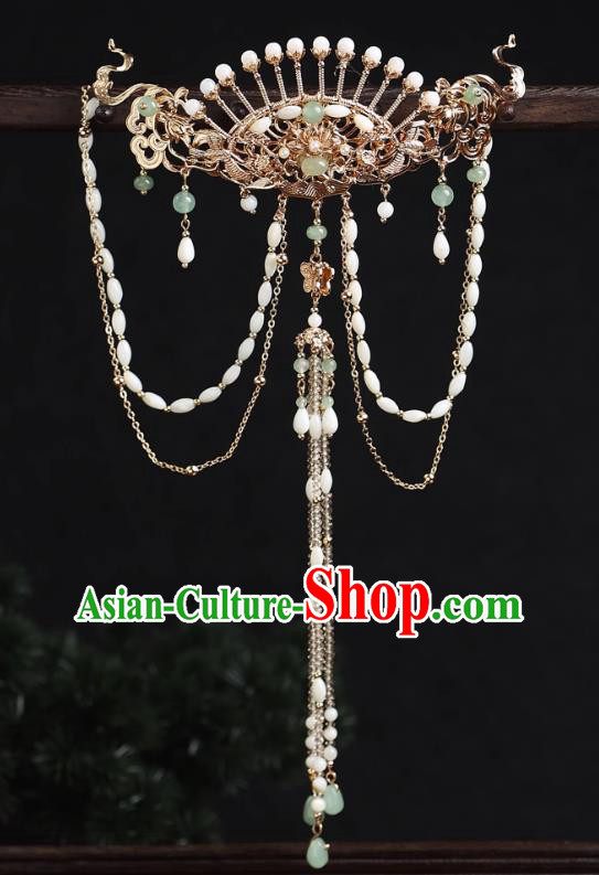 China Hanfu Tassel Hair Stick Ancient Princess Back Hairpin Handmade Song Dynasty Princess Hair Jewelry