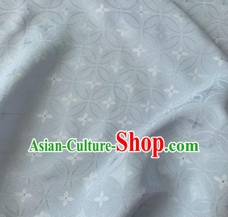 Light Blue Traditional Mulberry Silk Cheongsam Brocade Material China Classical Copper Cash Design Silk Fabric