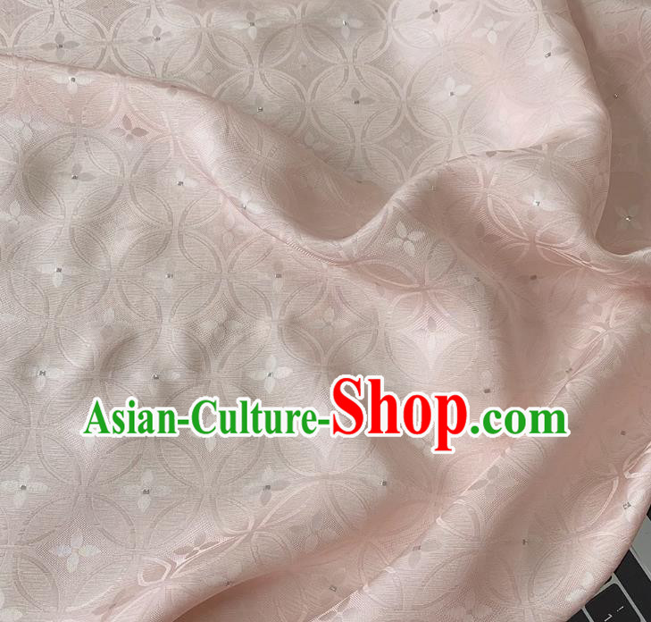 Pink China Cheongsam Brocade Material Classical Copper Cash Design Silk Fabric Traditional Mulberry Silk