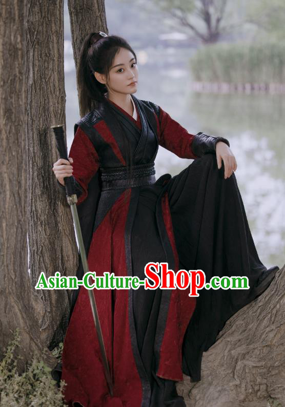 China Hanfu Clothing Romantic TV Series Miss The Dragon Gu Qingyan Dress Ancient Female Swordsman Costumes