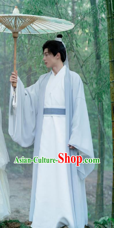 China Ancient Scholar Costumes Romantic TV Series Miss The Dragon Long Yu Chi Robes Young Childe Hanfu Clothing