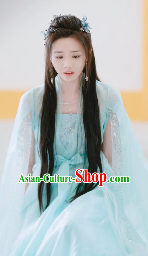 China Ancient Royal Princess Clothing Romantic TV Series Miss The Dragon Qing Qing Dress Goddess Costumes