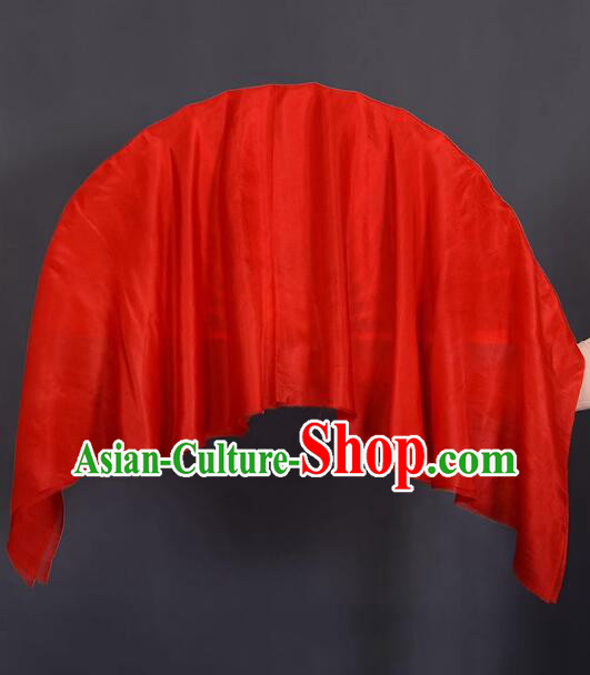 China Folk Dance Prop Handmade Red Silk Fan Yangko Dance Fan