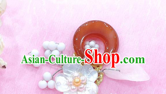 Korea Ancient Palace Lady Headpiece Korean Bride Hair Jewelry Handmade Agate Hairpin