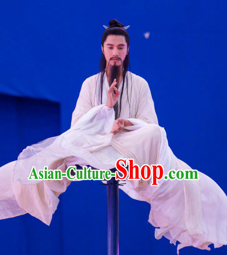 Film Creation of the Gods I Kingdom of Storms Yuan Shi Tian Zun Clothing China Ancient Taoist Priest White Costumes