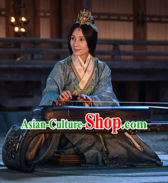 Film Creation of the Gods I Kingdom of Storms Empress Jiang Clothing China Ancient Shang Dynasty Court Queen Blue Dresses