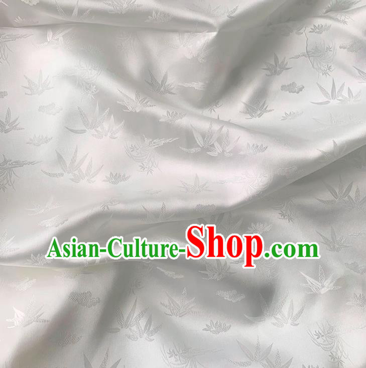 Chinese Style Silk Fabric Classical Bamboo Pattern Cheongsam Cloth White Mulberry Silk Material