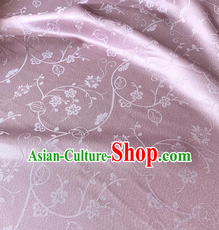Lilac Chinese Classical Plum Blossom Pattern Silk Fabric Cheongsam Cloth Hanfu Silk Material