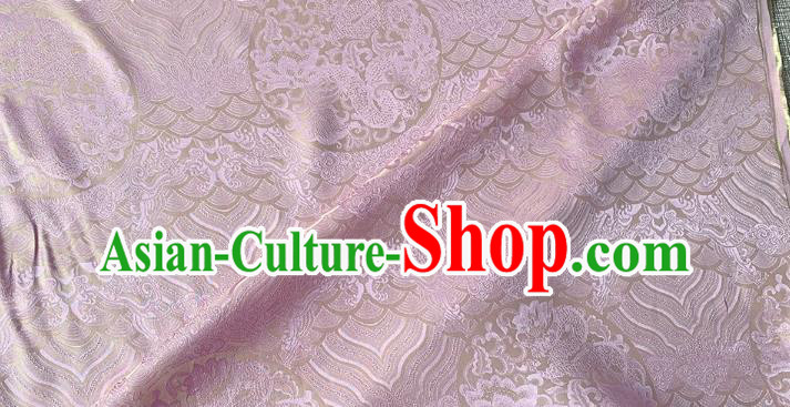 Pink Chinese Classical Round Dragon Pattern Silk Fabric Cheongsam Cloth Traditional Hanfu Silk Material
