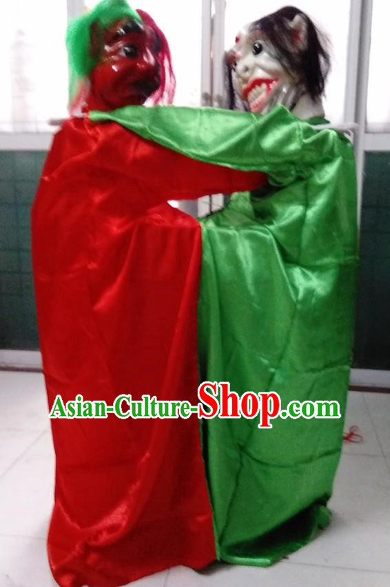 Stage Two Ghost Wrestling Performance Props and Costumes Two Person Fighting Two Person Professional Juggling Two Ghost Fighting Social Fire Props