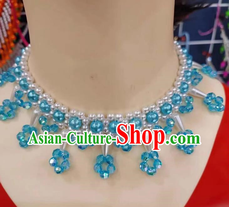 Blue Yangko Series Accessories Princess Style Forehead Chain Necklace Set Duo Opera Necklace Forehead Chain