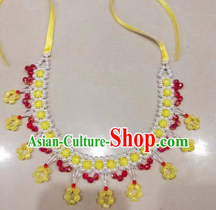 Yellow Yangko Series Accessories Princess Style Forehead Chain Necklace Set Duo Opera Necklace Forehead Chain