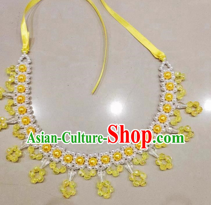 Yellow Yangko Series Accessories Princess Style Forehead Chain Necklace Set Duo Opera Necklace Forehead Chain