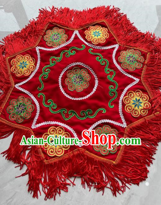 Red Yangko Supplies Northeastern Two Person Yangko Singer Silk Turban Double Sided Flower Yarn Fabric