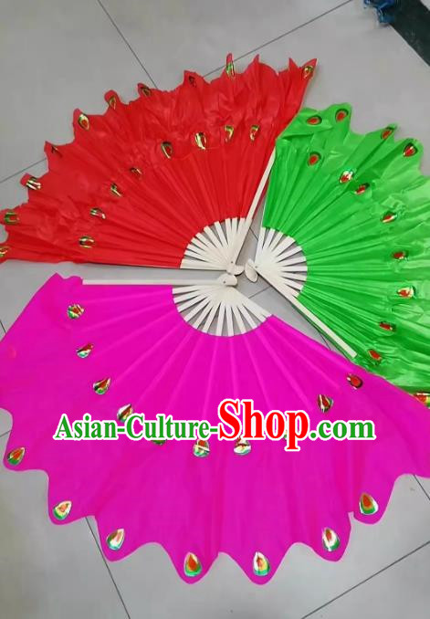 Peacock Yangko Fan Phoenix Tail Fan Bamboo Bakelite Cartilage Twist Yangko Duo Dance Fan Extended Fan Square Dance