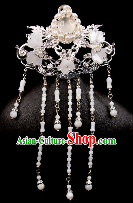 China Song Dynasty Court Woman Hair Jewelry Handmade Hanfu Headpiece Ancient Princess Tassel Hair Stick