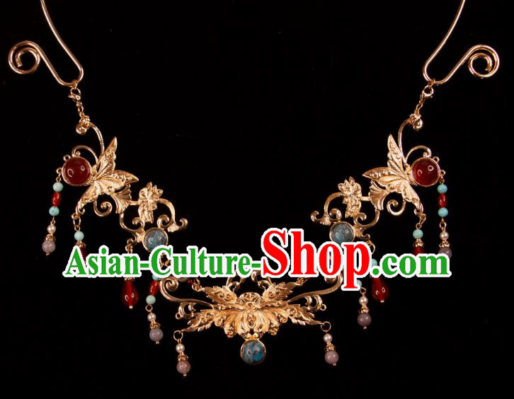 China Ming Dynasty Court Woman Jewelry Handmade Hanfu Necklace Ancient Empress Necklet