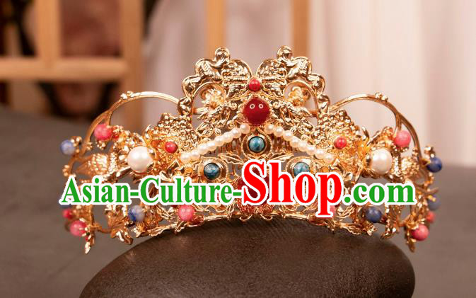 China Ancient Dunhuang Fairy Hair Jewelry Tang Dynasty Dance Lady Headdress Handmade Hanfu Golden Hair Crown