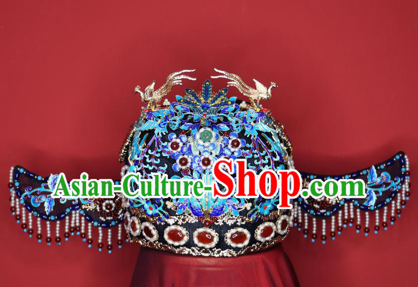 China Ancient Empress Phoenix Coronet Ming Dynasty Queen Headdress Handmade Hanfu Wedding Hair Crown