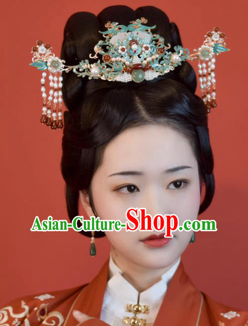 China Handmade Hanfu Hair Jewelries Ancient Empress Headdress Ming Dynasty Noble Woman Hair Crown and Hairpins