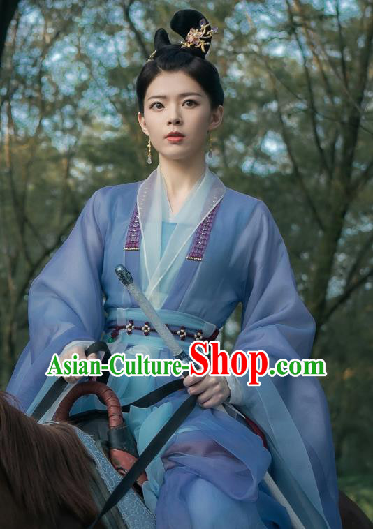 TV Drama Unchained Murong Wan Wan Dresses Chinese Traditional Female Hanfu Clothing Ancient Royal Princess Costumes