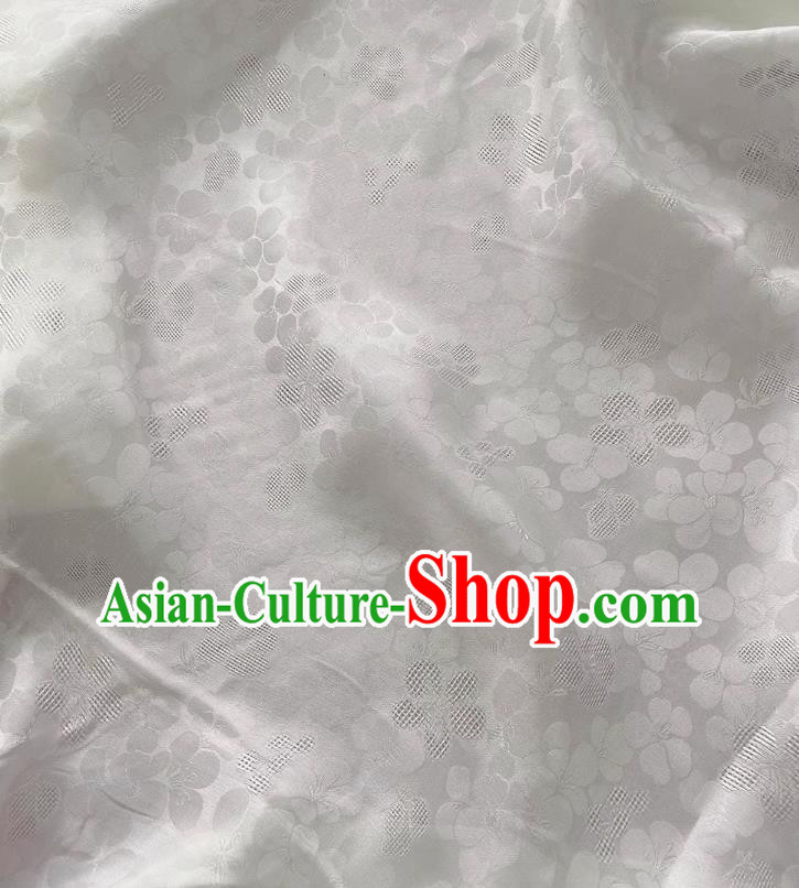 White China Jacquard Cheongsam Fabric Traditional Material Classical Peach Blossom Pattern Silk
