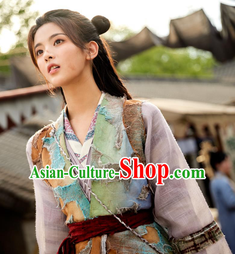 Drama Chong Zi Young Lady Pauper Clothing China Ancient Beggar Costumes